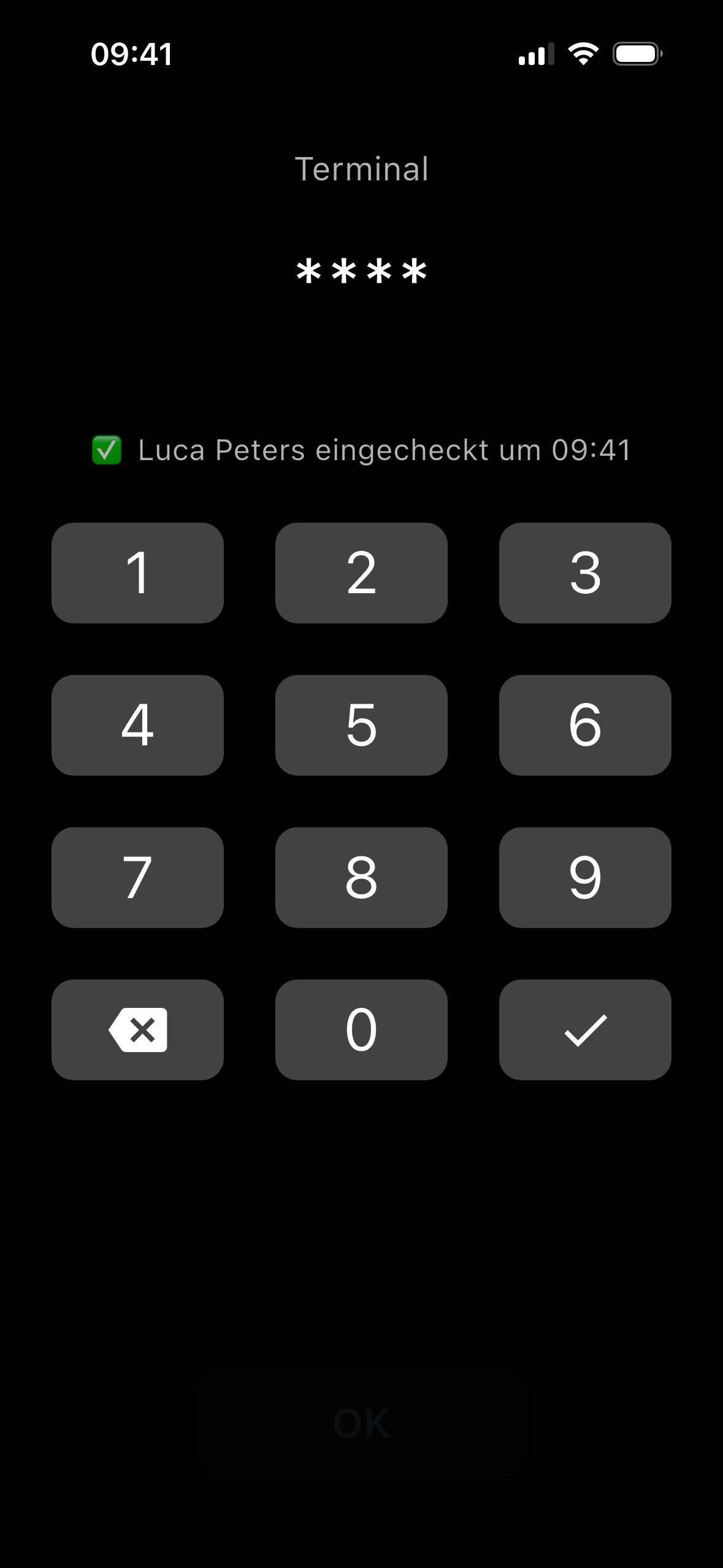 PIN-Terminal Screenshot