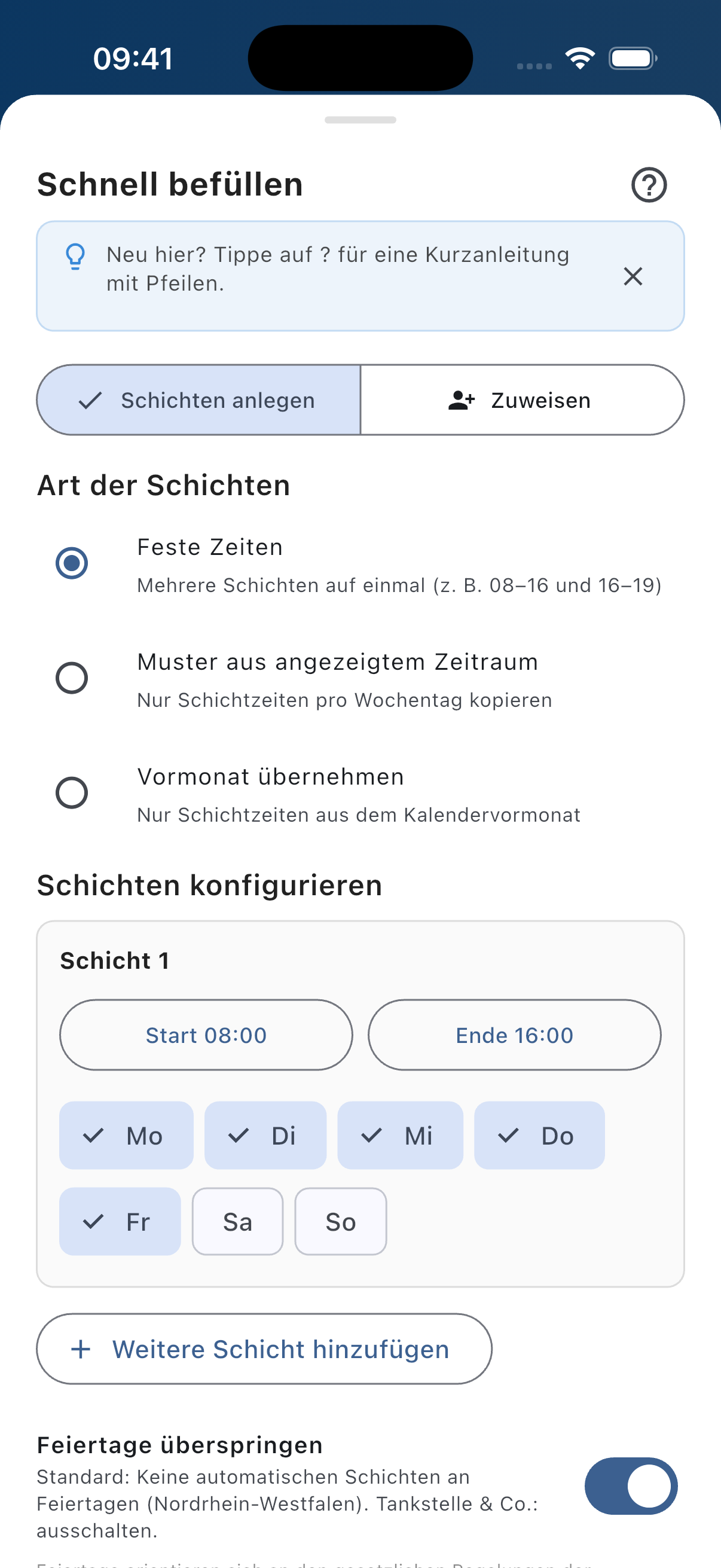 Schnellbefüllen
